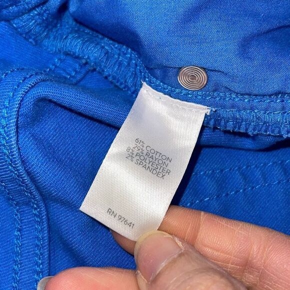 J. Jill high-rise cropped pull on denim stretch jeans, royal periwinkle blue siz - Picture 8 of 11